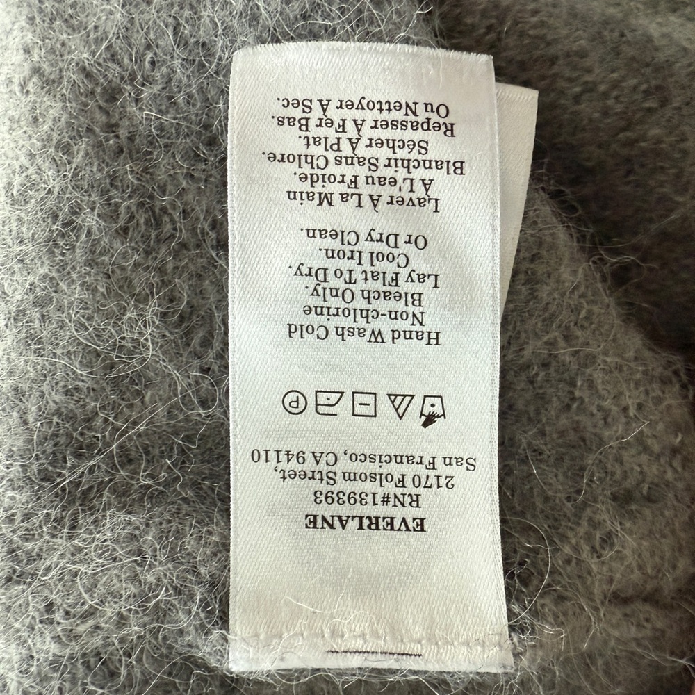 Everlane Women’s Crew Cardigan Alpaca Wool Buttons Gray Grey Sz XL - Picture 10 of 13
